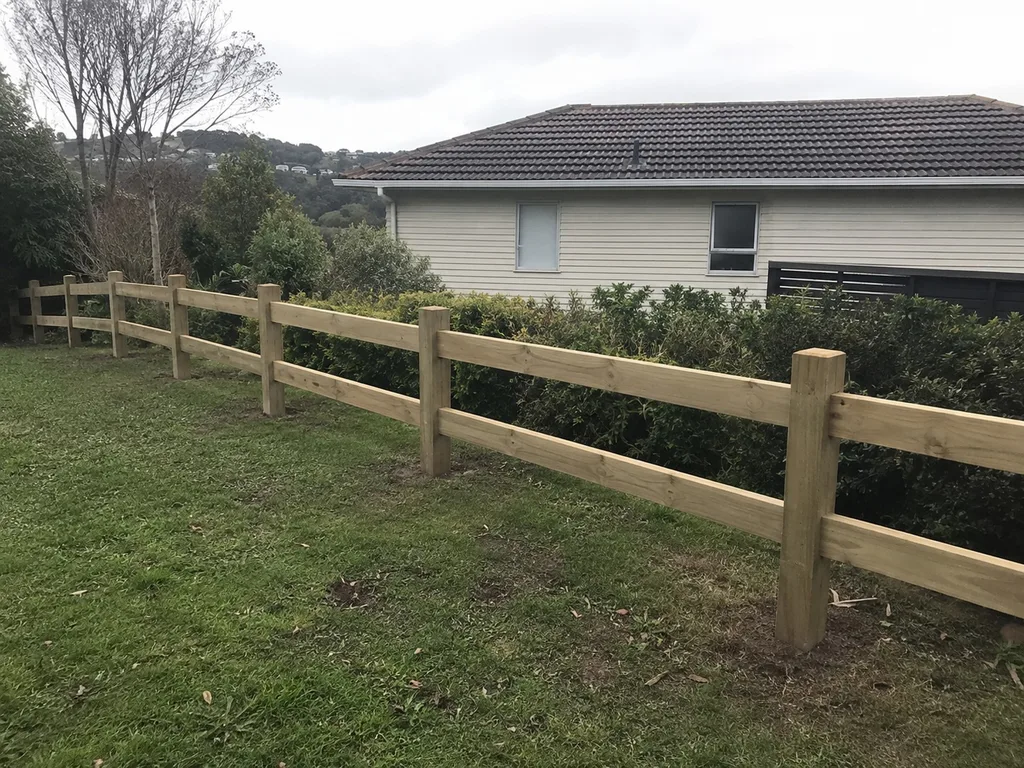 Post and rail fence built in Wellington