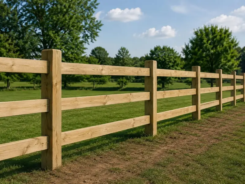 Three-rail post and rail