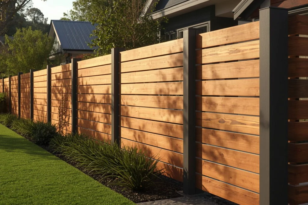 Finished timber privacy fence in Wellington