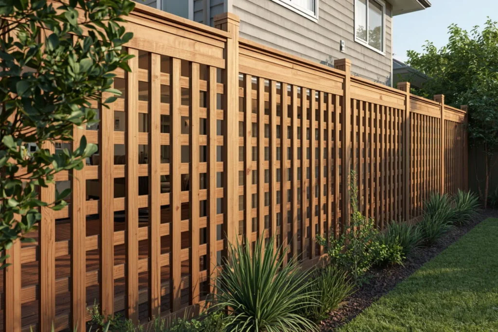 Timber trellis fence extension