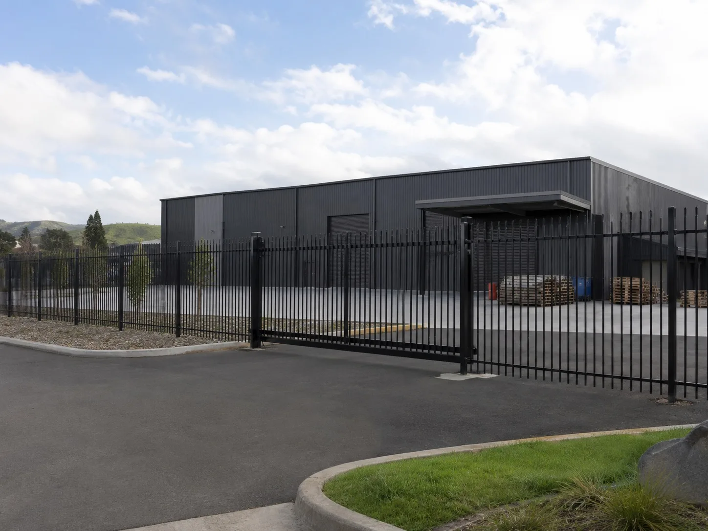 Secure commercial perimeter fencing at a Wellington business