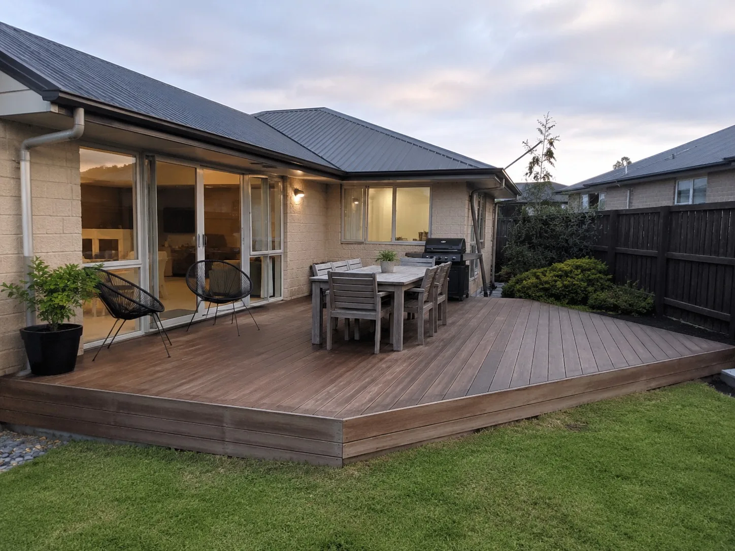 Custom timber deck at a Wellington home