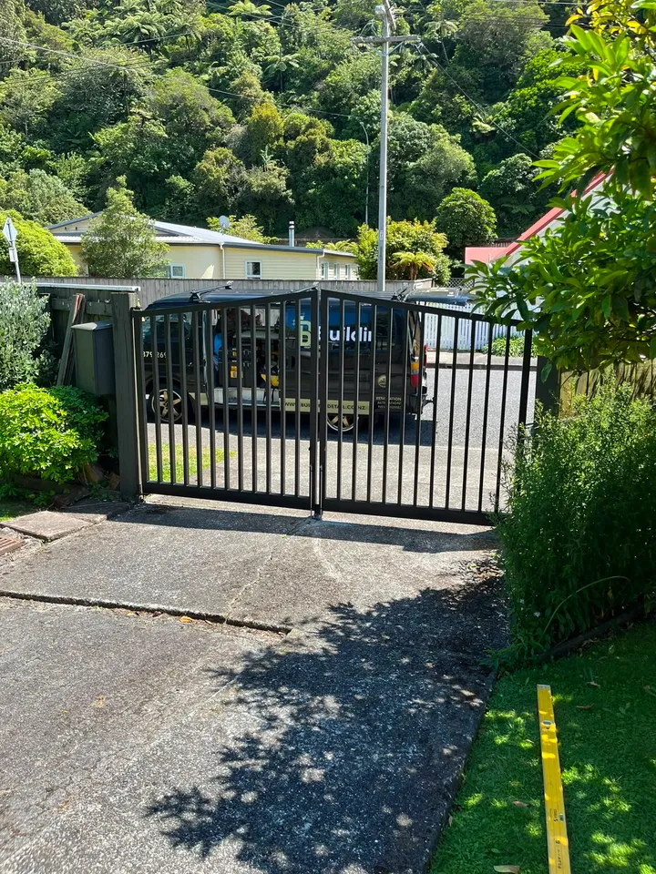 Architectural black steel security fencing in Wellington