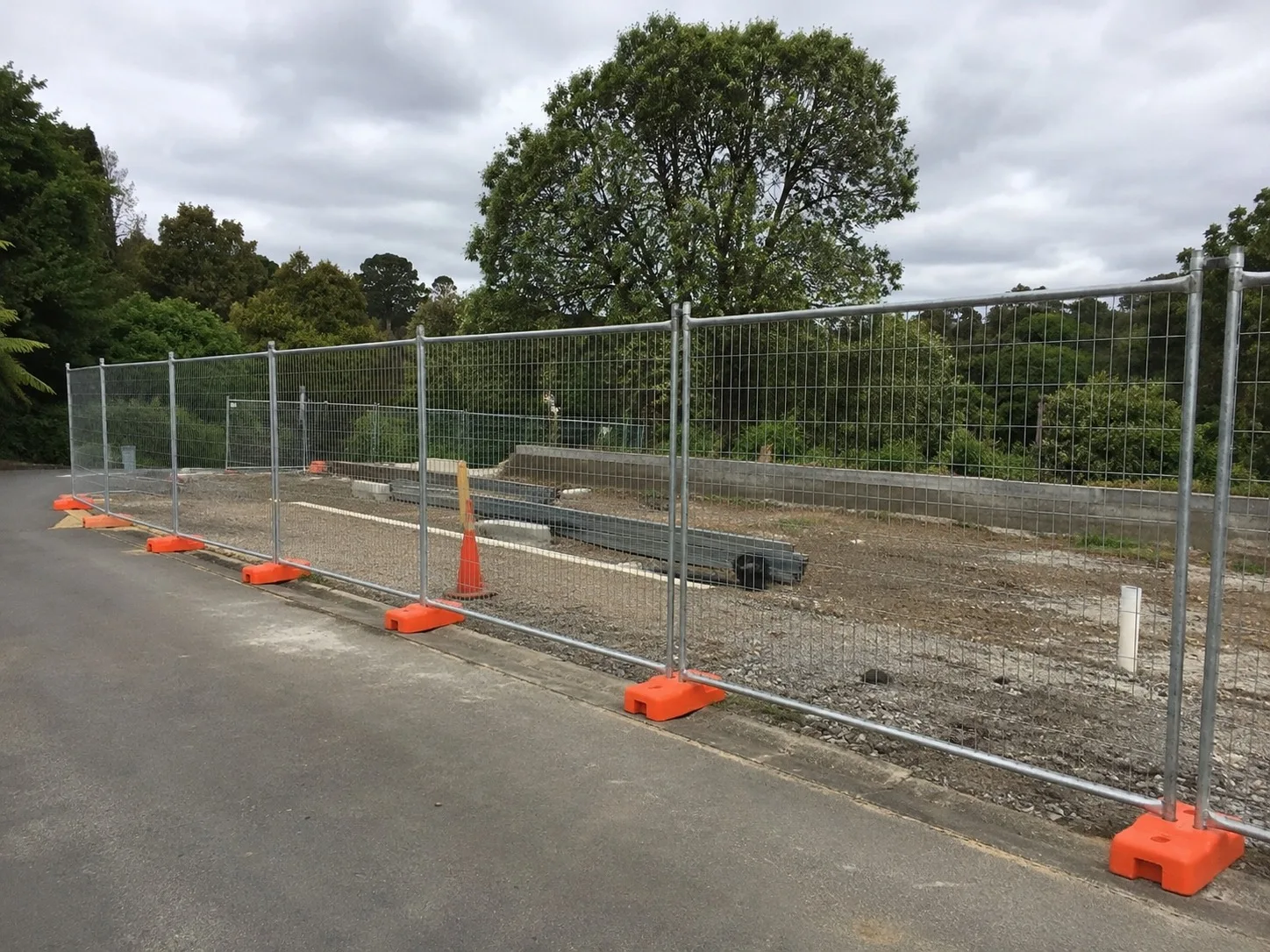 Temporary fencing securing a Wellington construction site